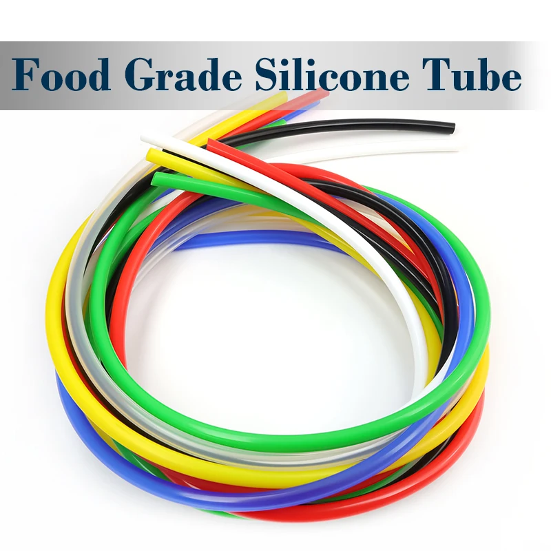 

Colorful Silicone Tube Food Grade Flexible Rubber Hose Drink Water Connector Tubing ID0.5/1/2/3~20/25/32mm×OD1/2/3/4~24/31/38mm