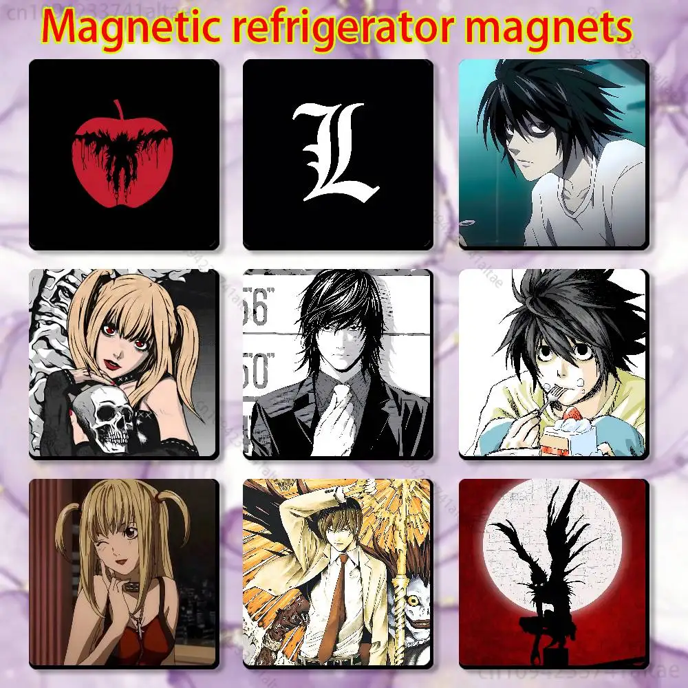 

D-Death N-Note Misa L Yaga Fridge Magnet Personalized Magnetic Durable Plastic Square Picture Surface Fridge Magnets