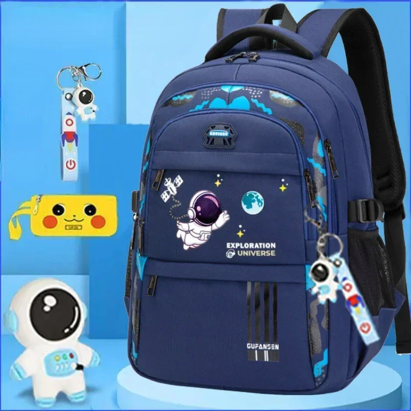 2024 New Kids Backpack Cartoon Astronaut Teenages Schoolbag Primary Waterproof Backpack Boys Girls Orthopedic Mochila Infantile