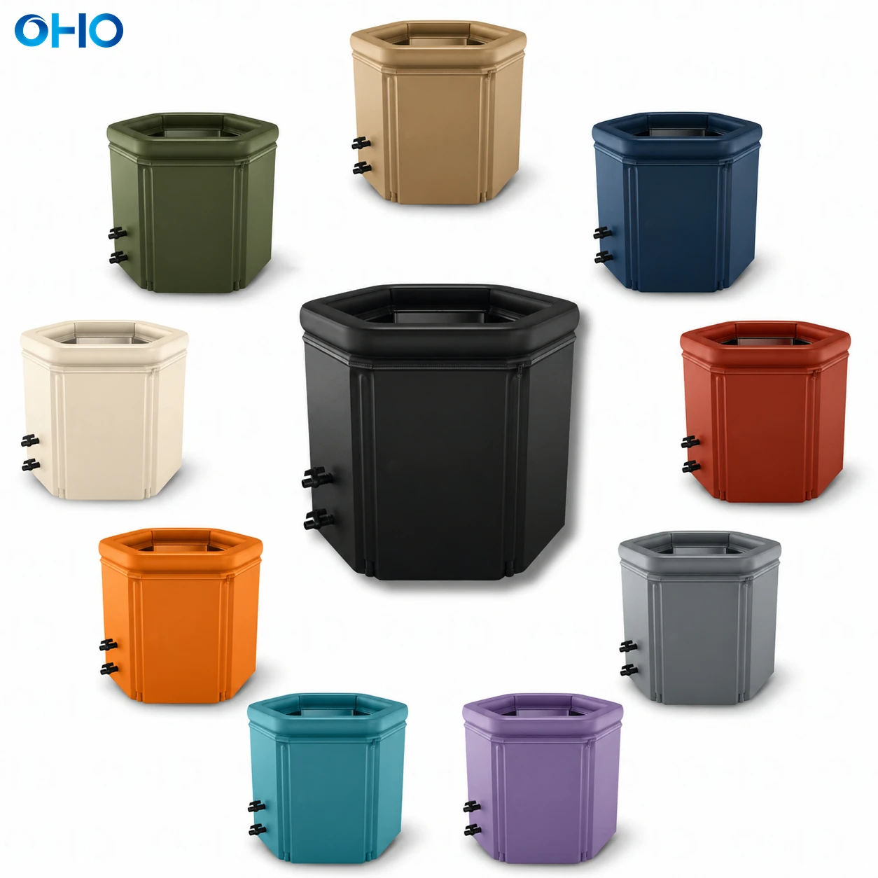 Foldable PVC Ice Bathtub With Hexagon Shape Portable Cold Plunge Tub For Indoor Outdoor Sports Recovery