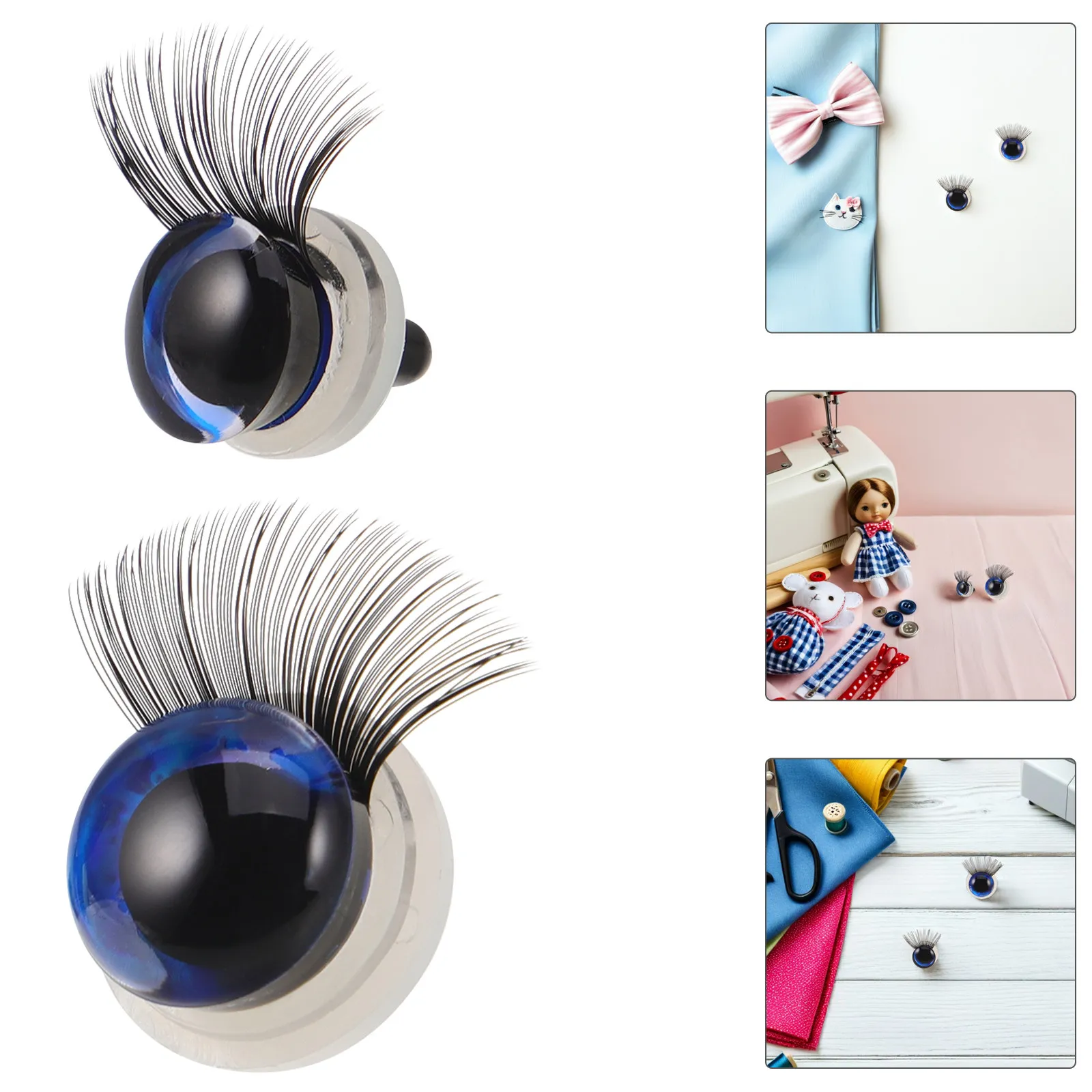 20Pcs 12Mm 16Mm Crocheting Stuffed Animal Eyes Realistic Safety Eyes with Eyelashes for Craft Projects DIY Accessories Eye Kit