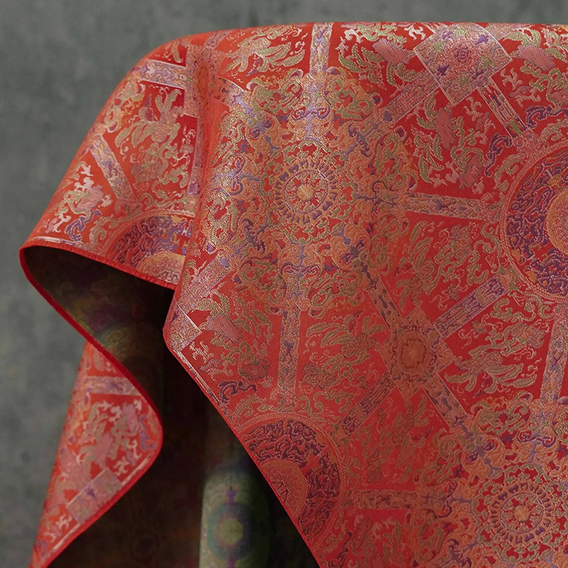 1M 150Cm wide Imitation Song Brocade Eight Direction Pattern Yarn Dyed Jacquard Vest Jacket Qipao Handmade Bag Fabric Material