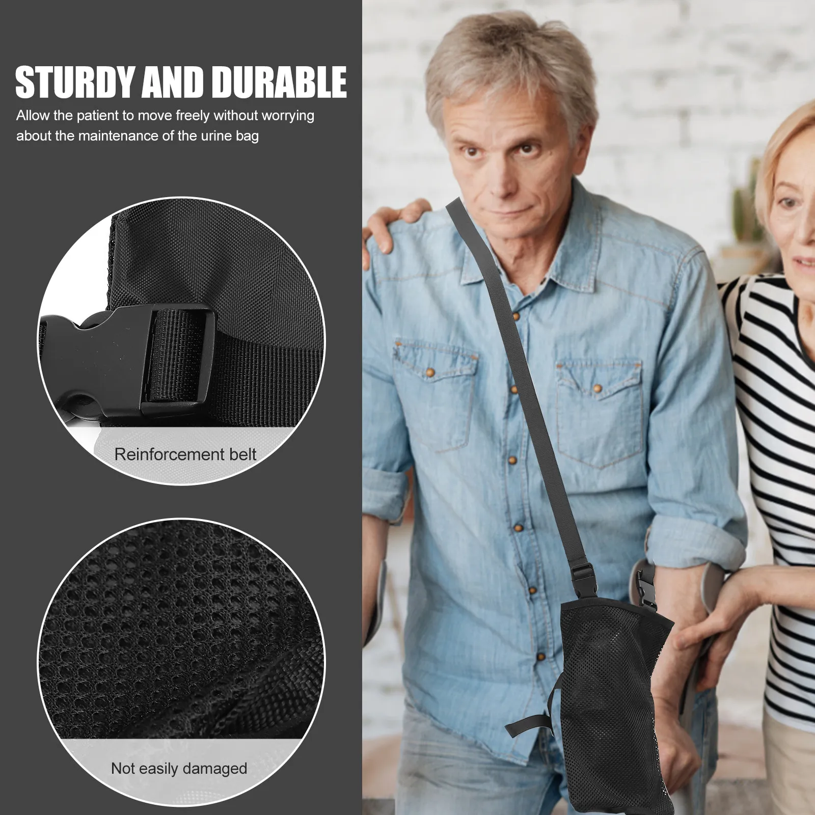 

Регулируемая дышащая сумка для мочеприемника, удобный держатель для катетера для пациентов с дренажными трубками, прочный чехол