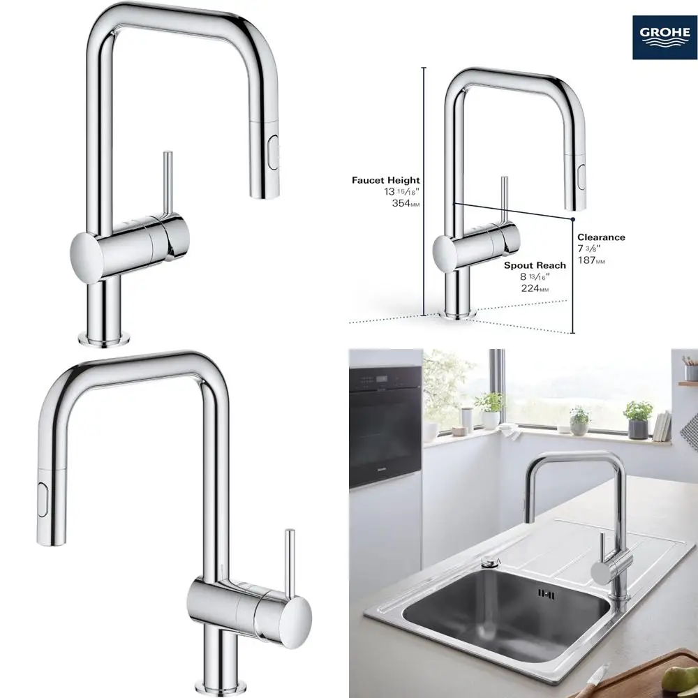 

GROHE Minta Series Pull-Down Kitchen Faucet in Chrome Finish