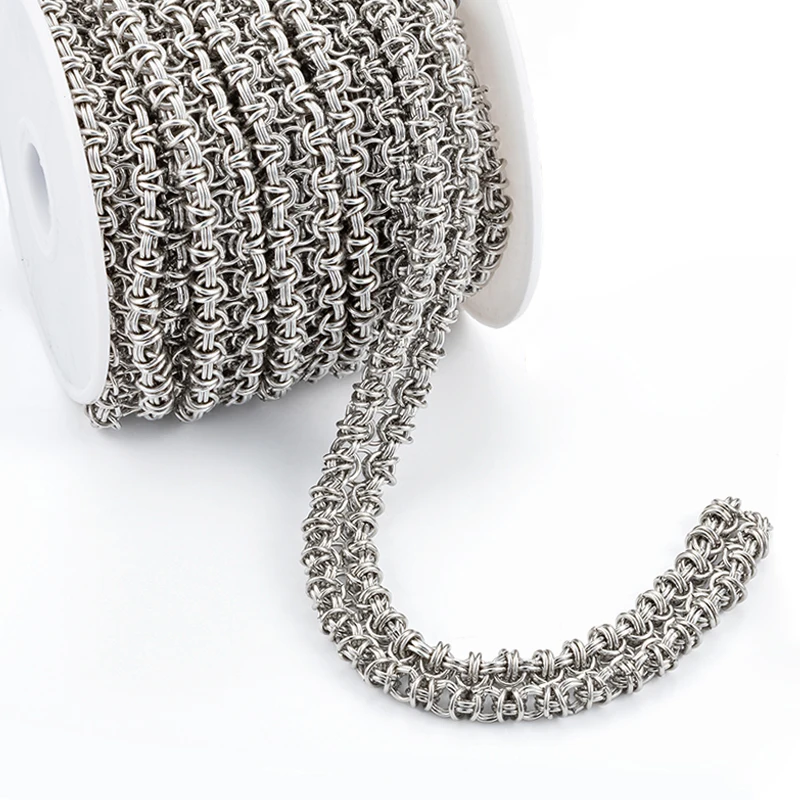 

15mm Double Row 1Meter Stainless Steel Chains for Jewelry Making Materials Necklaces Bracelets Craft DIY Accessorie