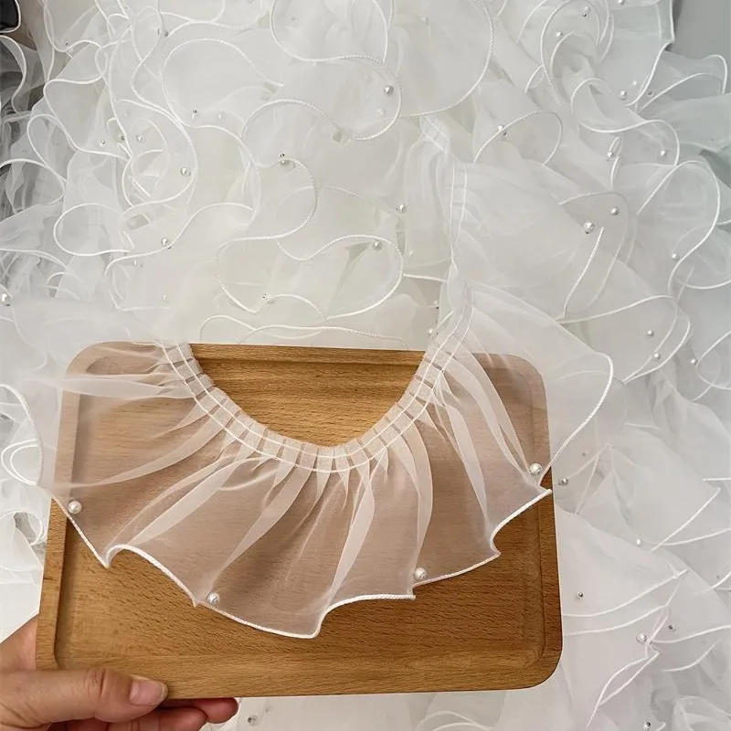 20 ярдов роскошные тюлевые бусины из органзы, кружевные гипюровые оборки, лента для вышивки, воротник для свадебного платья, сделай сам, швейный декор