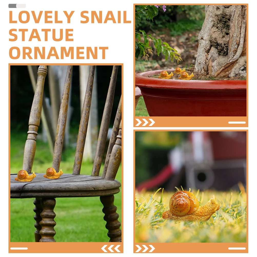 

5 Pcs Miniature Snail Statues Resin Simulation Decorative Figurines for Garden Yard Balcony Tiny Animals Scene Decor