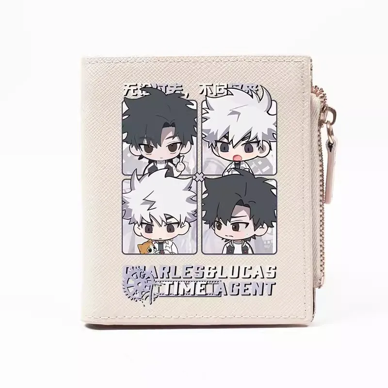 Agentka czasu Anime składany portfel Link do uroczej torebki na monety Cheng Xiaoshi Lu Guang Cosplay męskie kobiety krótki portfel z kreskówek