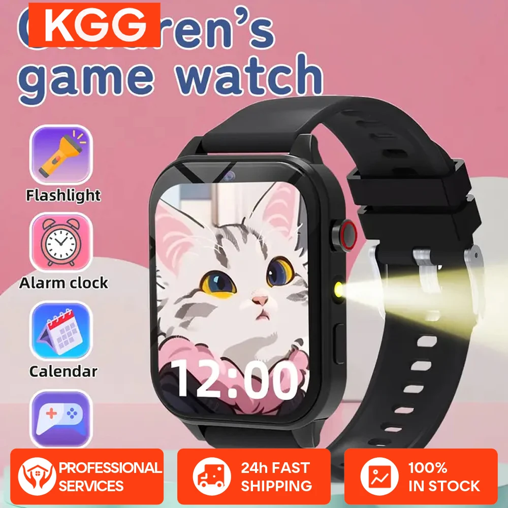 Giochi per bambini Smart Watch 1.83 '' Telecamera HD Torcia Monitoraggio del sonno Sveglia 18 giochi Smartwatch Bambini Ragazzi Ragazze Regali