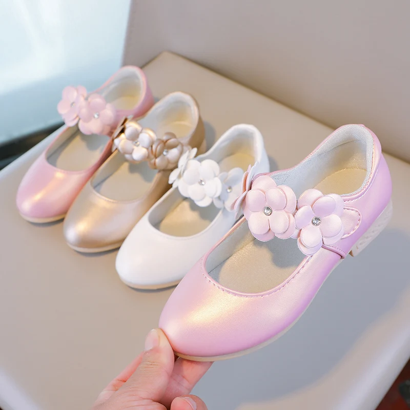 Herbst Mädchen Mary Jane Applikationen niedrigen Absatz schöne Kinder Prinzessin Schuh drei Farben spitzen Zehen atmungsaktiven Kinder Schuh 26-36 – Detail 3