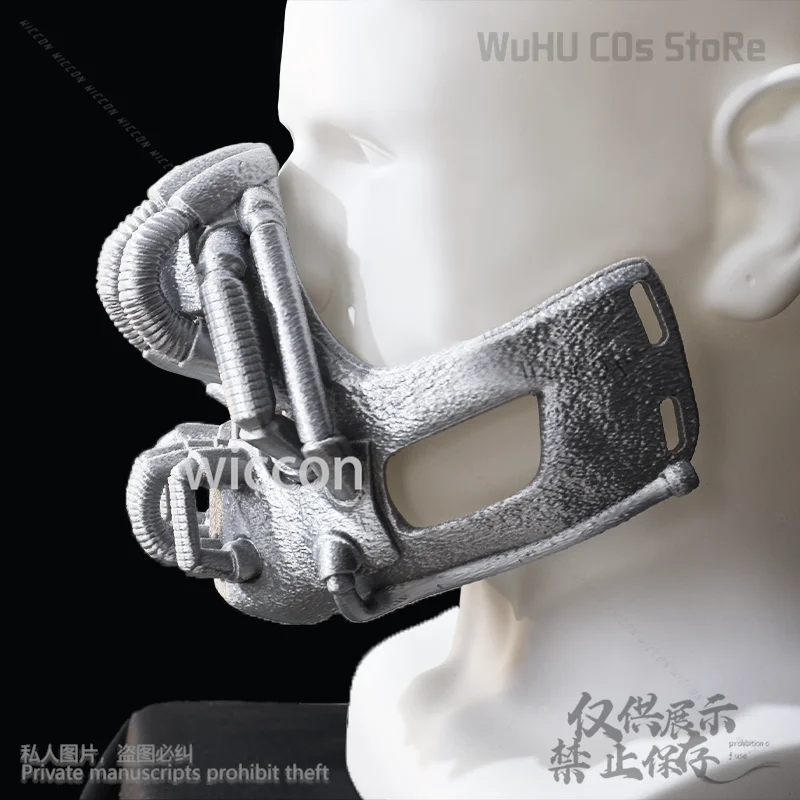 3D Polylactic Acid Dark Anime Movie Knight Cosplay Bane Silver Skull Mask Horror Halloween Christmas Party Man Cos Customized