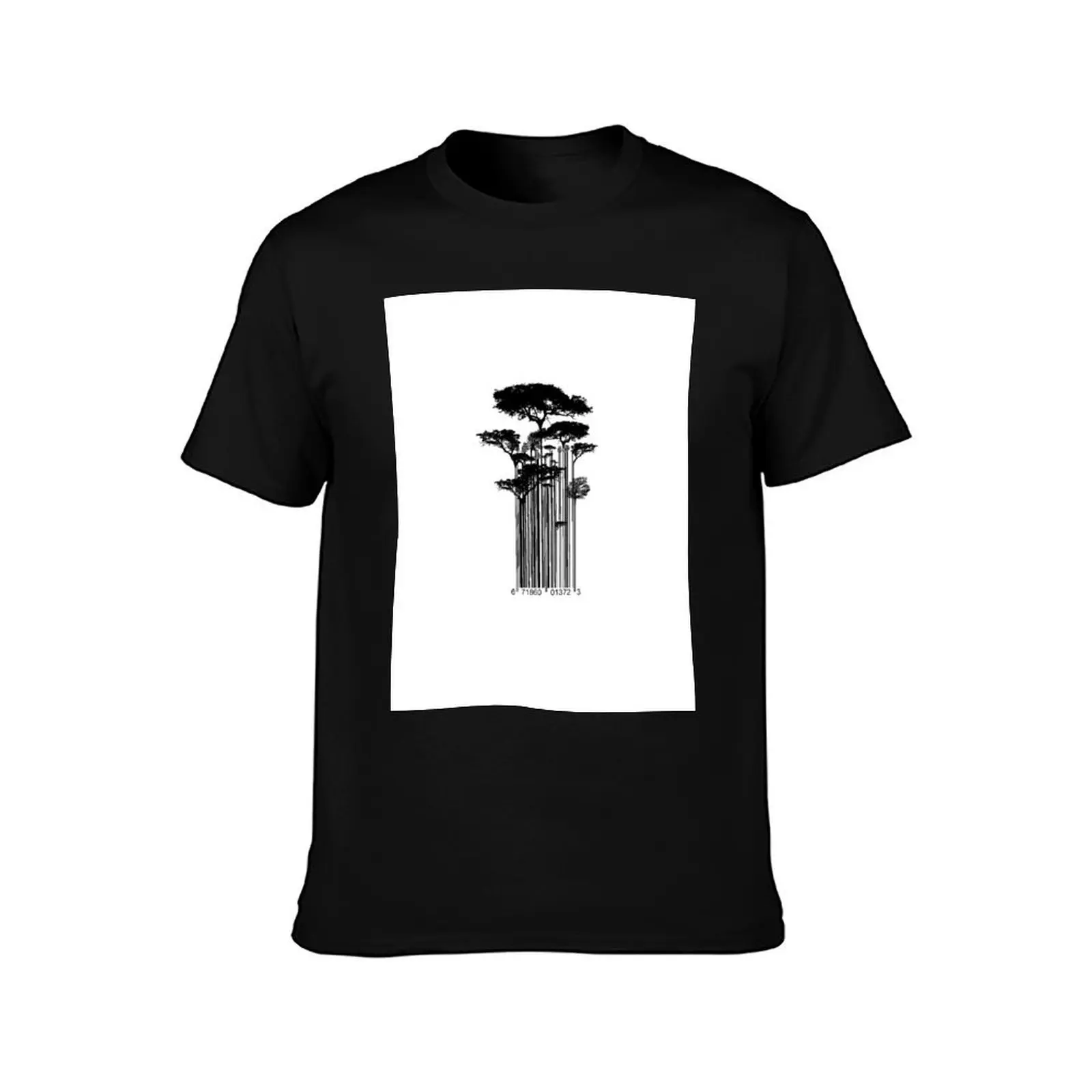 Barcode Trees Banksy style Street Art T-Shirt luxury t-shirt korean fashion topping Short sleeve tee mens big and tall t shirts