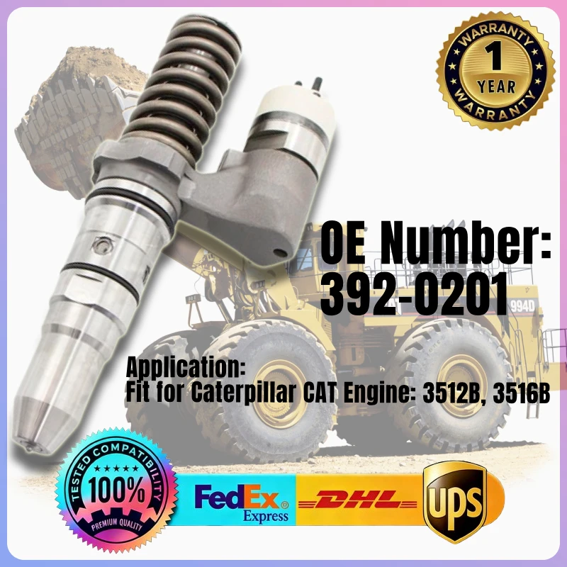 

Fuel Injector 392-0201 3920201 for Caterpillar CAT Engine 3512B 3516B