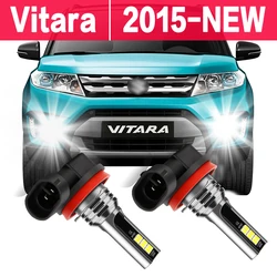 2x LED Bulbs Fog Lamps 6000K CSP 3030SMD Car Fog Lights 12V Automobiles For Suzuki Vitara 2015-New 2016 2017 2018 2019 2020 2021