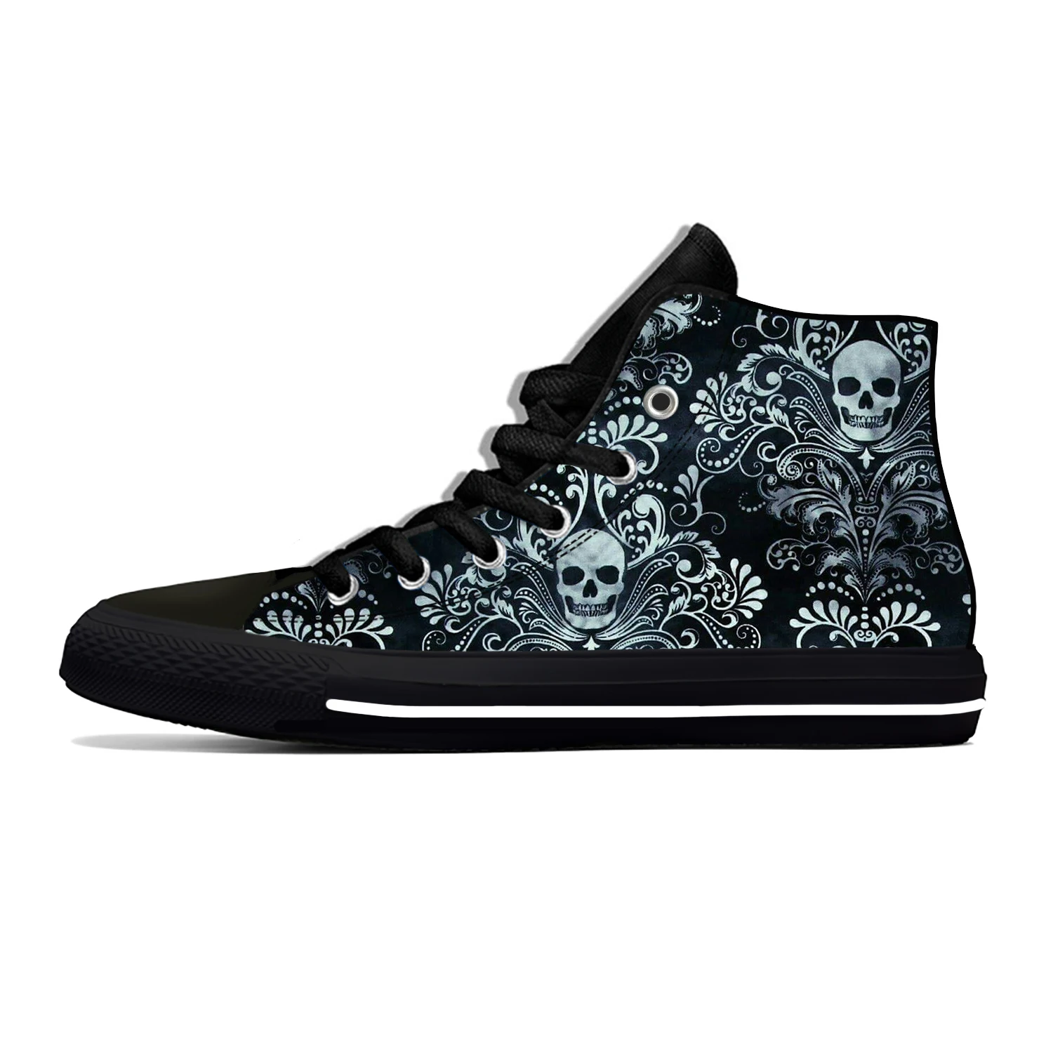 SKull Skeleton PAisley Horror Halloween Aesthetic Casual Cloth Shoes High Top Lightweight Breathable 3D Print Men Women Sneakers