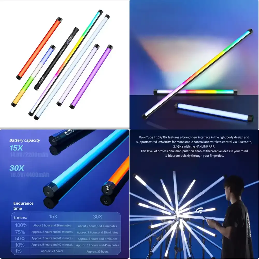 

Nanguang Pavotube II 30X RGB Photography LED Lighting Handheld RGBWW Tube Light Stick