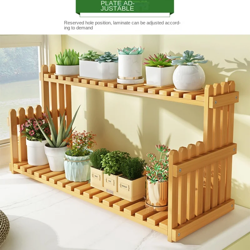 Indoor Plants Holder Wood Shelf Pot Organizer Bookshelf Balcony Bay Window Small Plant Flower Rack Storage Flower Pot Shelves