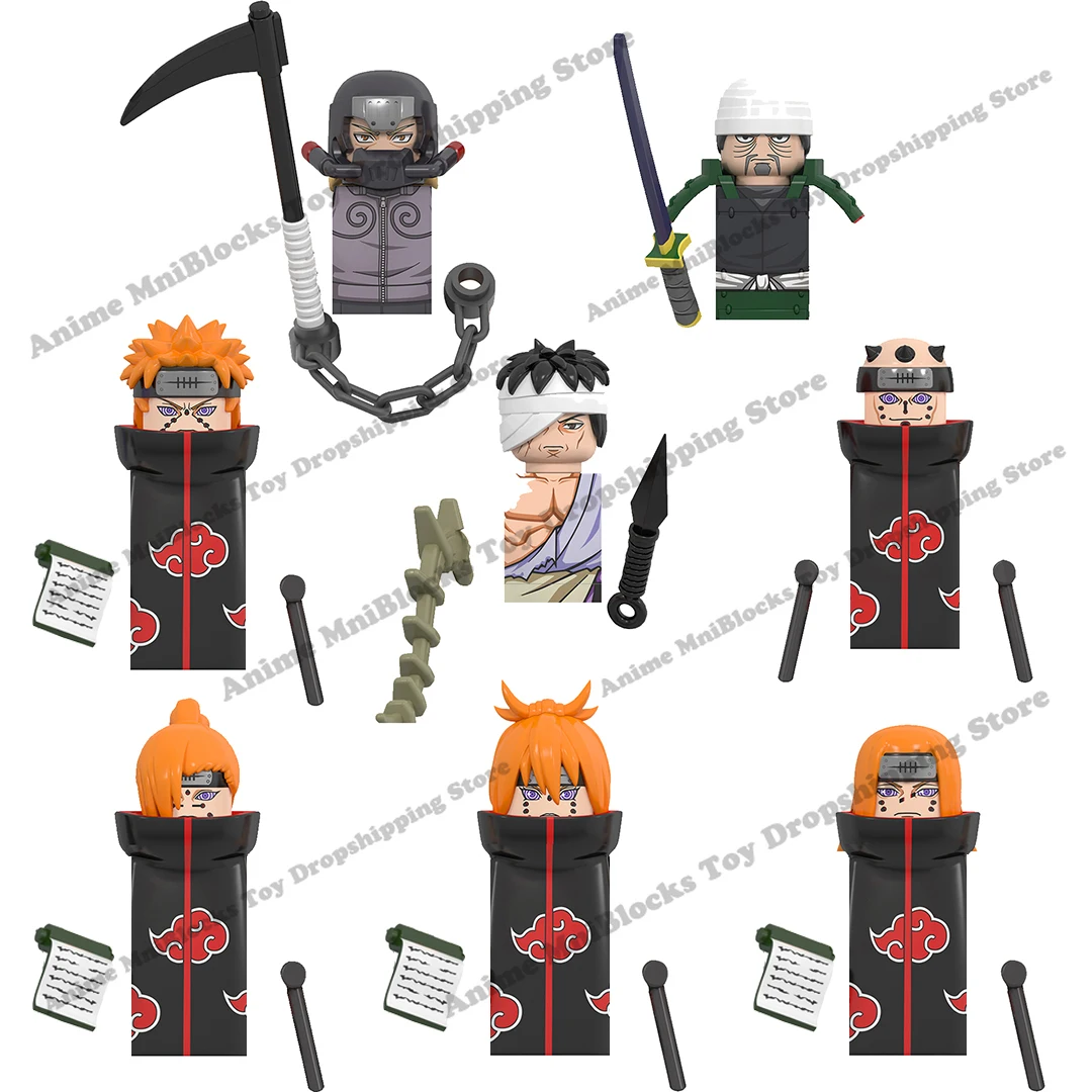 WM Blocks WM6112 Japanese Anime Bricks Dolls Naruto Pain Akatsuki Mifune Danzou Hanzou Mini Action Toy Figura Building Blocks