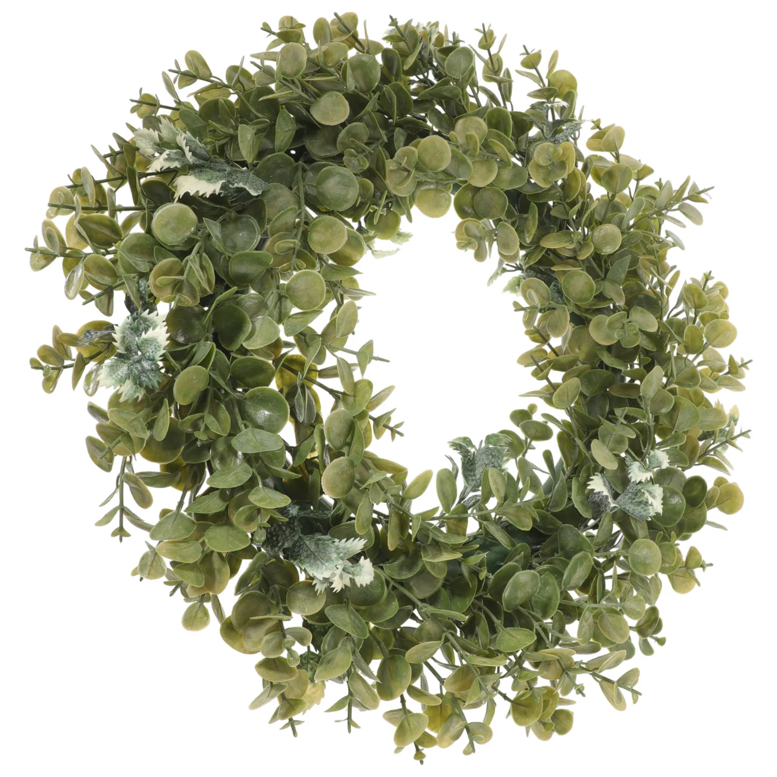 

1Pcs Eucalyptus Wreath Artificial Green Wreath for Door Wall Wedding Home Decor Simulated Plant Garland No Maintenance Fresh