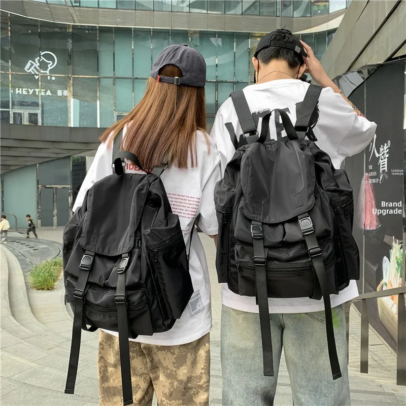 

2027 New Ins Street Work Function Dark Series Drawstring Backpack Large Capacity Student Bag Unisex Modern Neutral Style Pure...