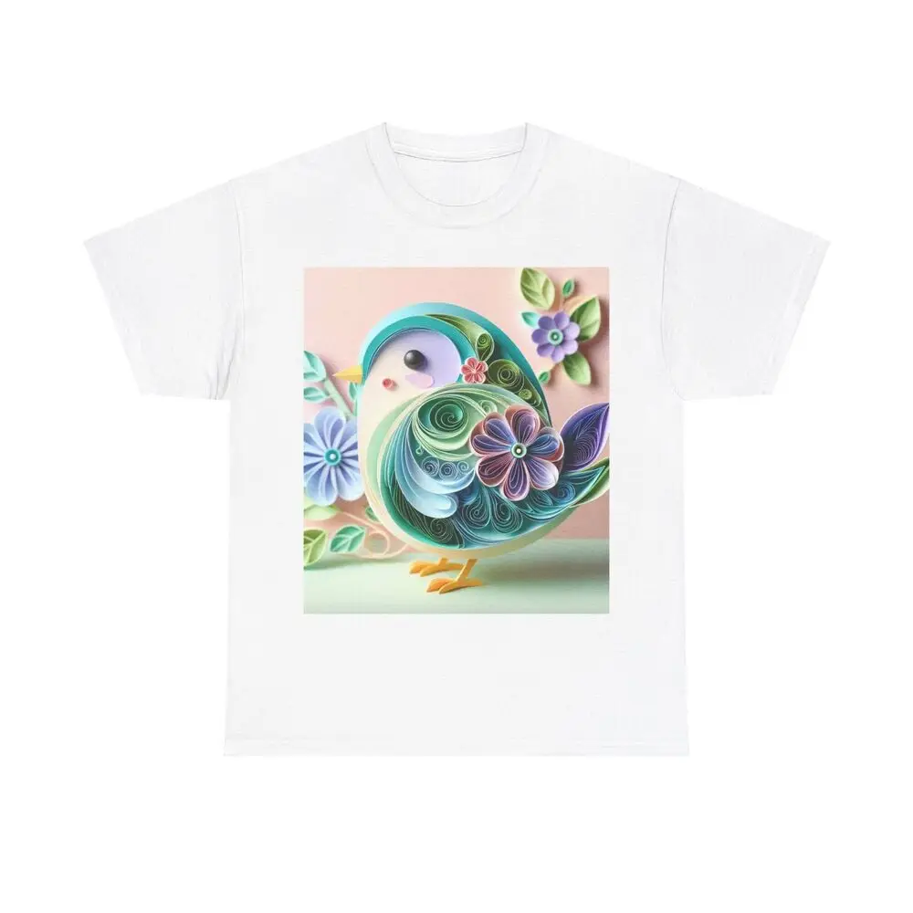 Songbird Papercraft Quilling Style Unisex T-shirts For Men Women Summer Tees Cotton Luxury Brand Vintage Oversized