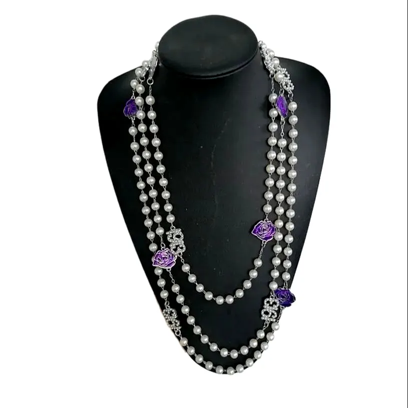 Chokers Statement Women Greek Fortitude Purple Violet 1913 Sorority Pearl Delta Necklaces Jewelry