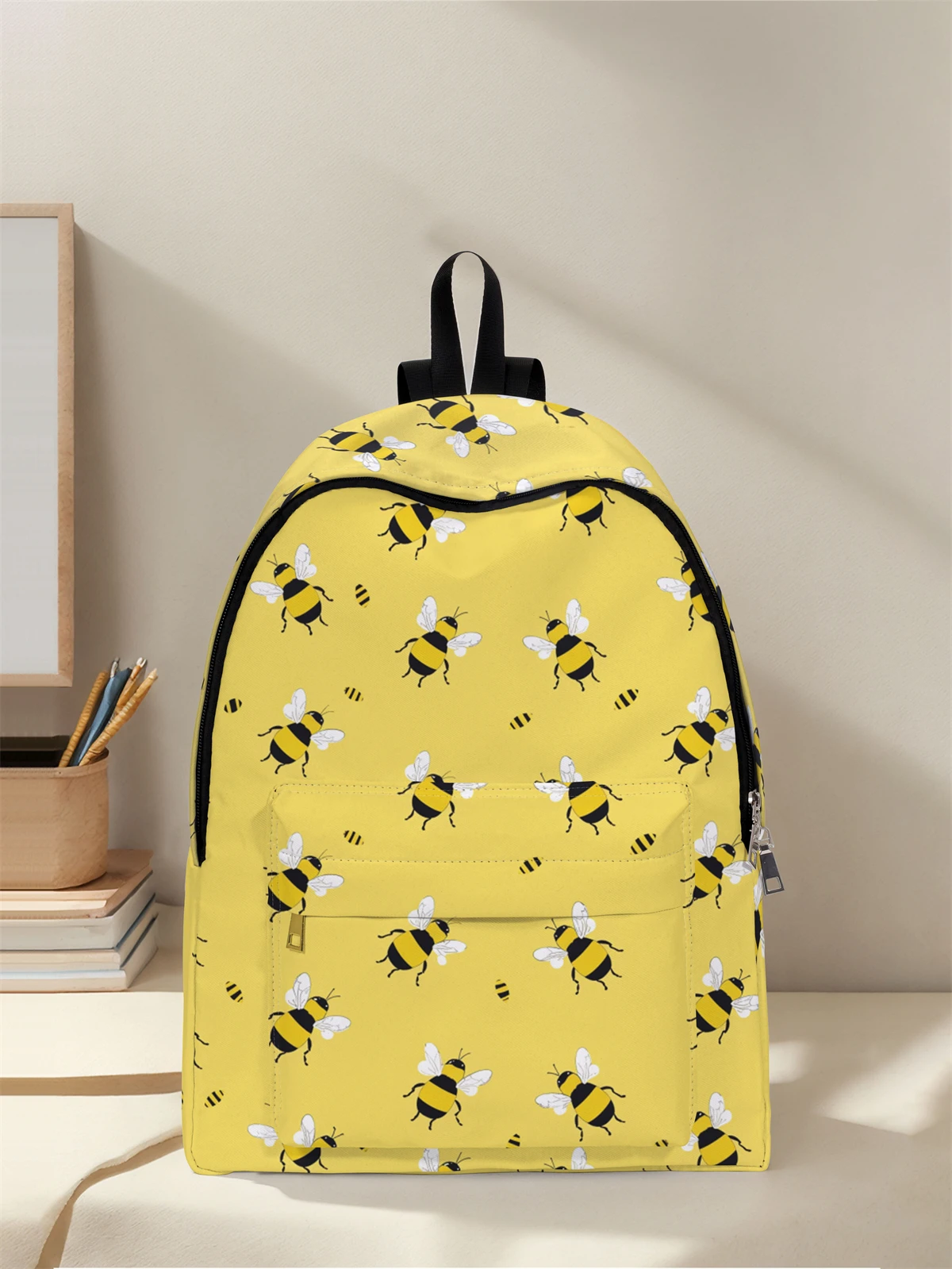 Bee pattern backpack, new model for 2025, casual travel backpack, lightweight and simple casual travel backpack