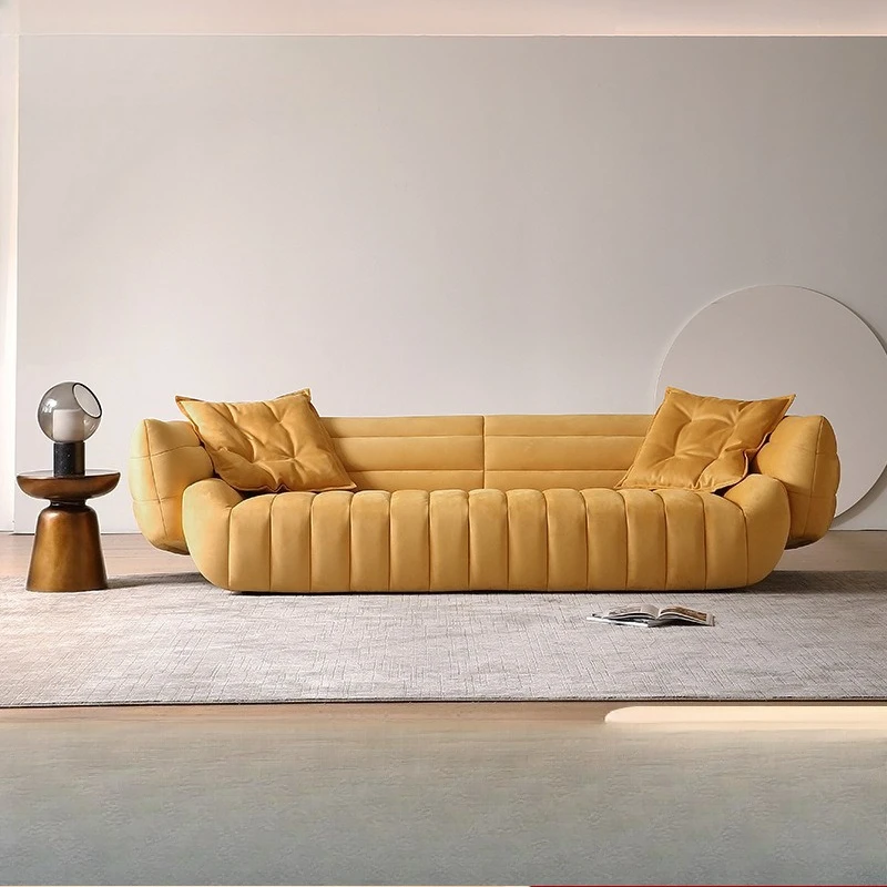 

Italian light luxury banana boat sofa living room beauty salon clothing store reception area designer furniture fabric sofa