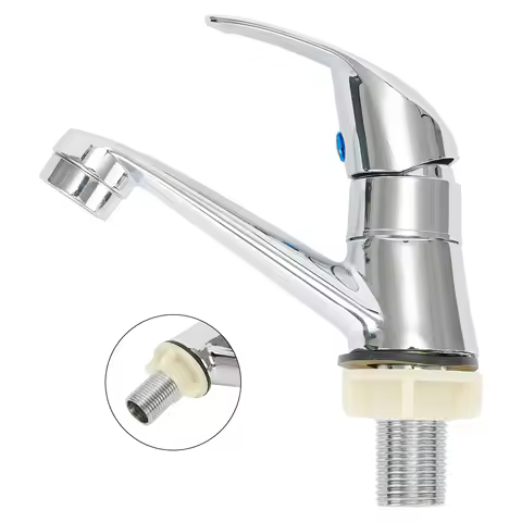 Bathroom Sink Faucets Single Cold Water Faucet Silver Bathroom Taps Single Handle Deck Mounted Basin Taps Hardware Accessories