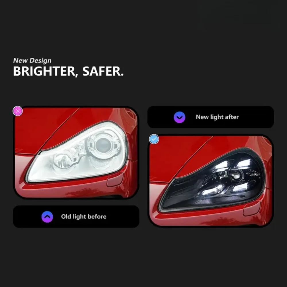 Car LED Light For Porsche Cayenne 957 Headlight 2007-2010 car accessories Upgrade New Style Pair Front Matrix HeadLamp DRL,Plug and Play