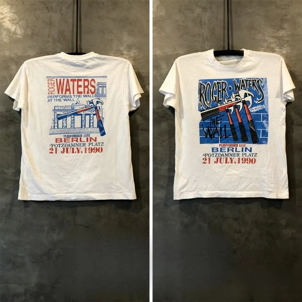 2026 روجر واترز الوردي فلويد روك قمم تي شيرت الشارع الهيب هوب المحملة خمر الرجال النساء ملابس قطنية عالية الجودة ملابس للجنسين