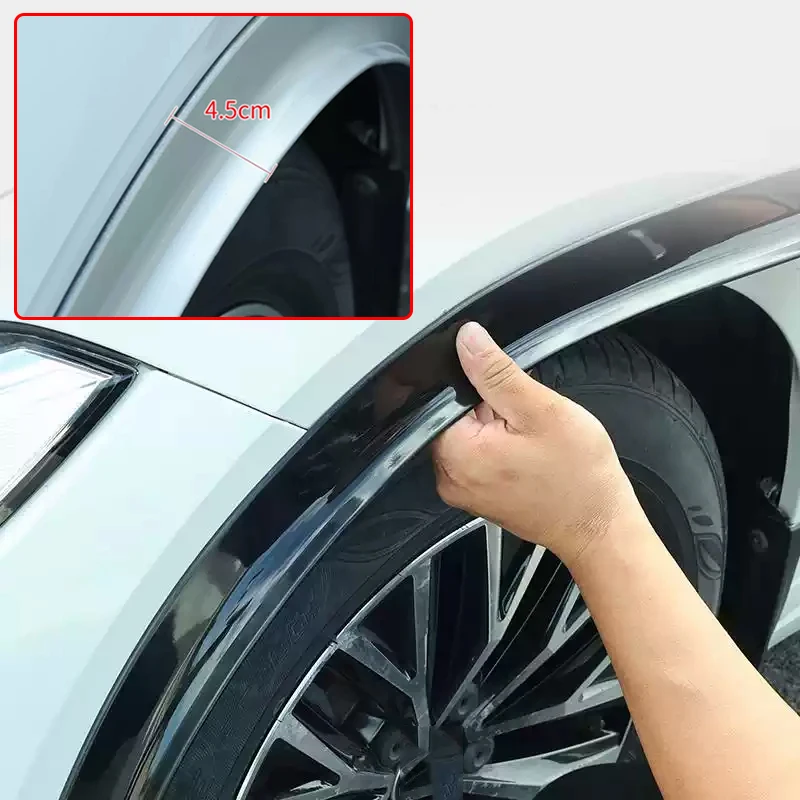 4.5CM*1.5M Universal Fender Flare Car Wheel Arches Wing Expander Arch Eyebrow Anti-collision Strips Mudguard Lip Protector Cover