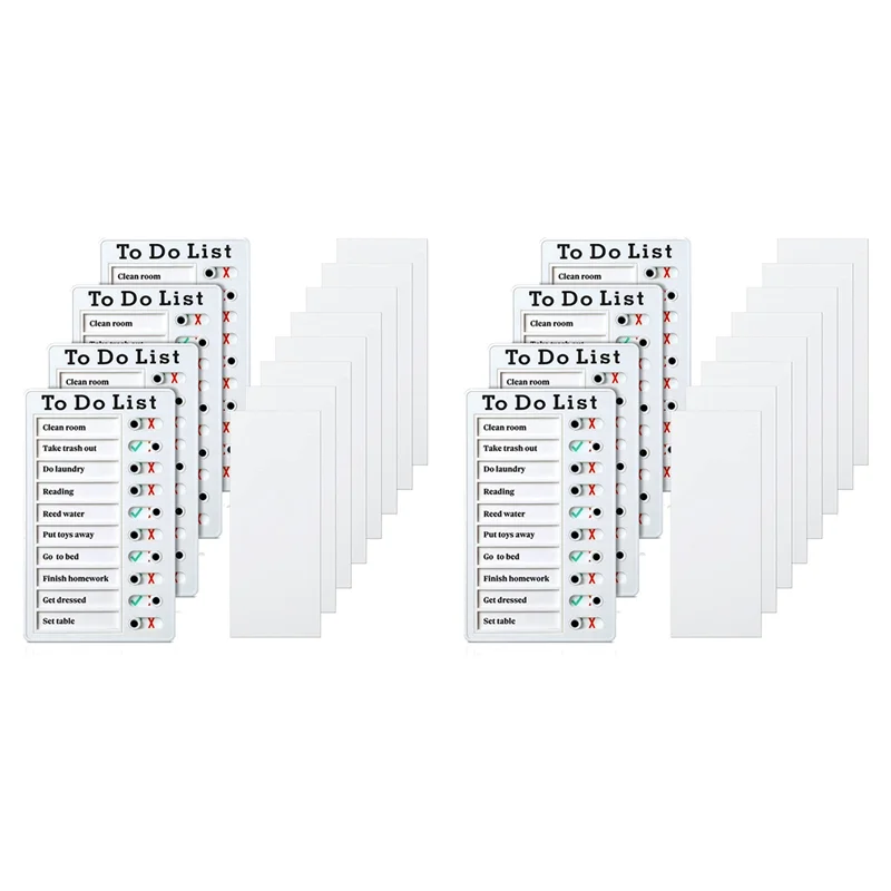 qwe-8-個-to-do-リストメモボード取り外し可能なメッセージボードプラスチック-rv-チェックリスト個人スケジュールボード-8-カード付き