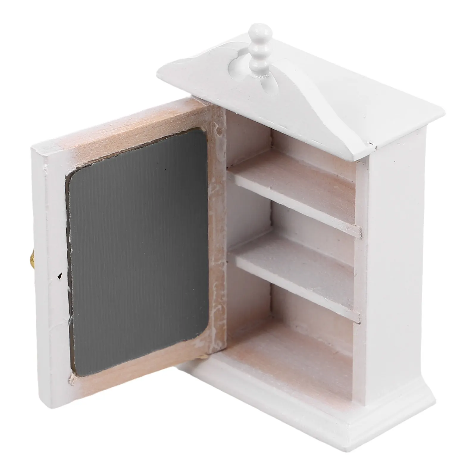 Miniature Dollhouse Cabinet Storage Mirror Multifunctional Display Shelf Side Cabinet for Bedroom Living Room Dollhouse Mirror