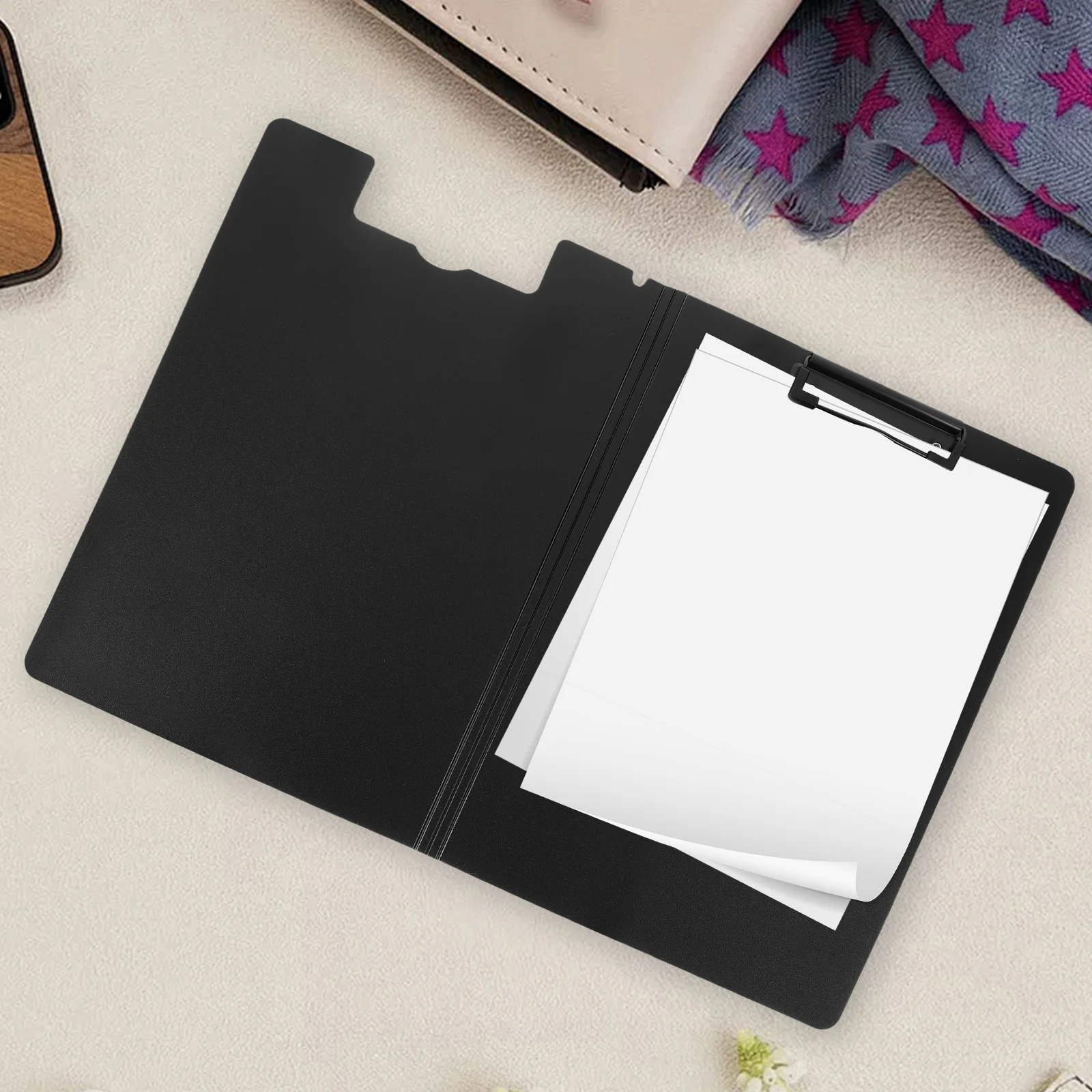 

Foldable Clipboard File Cover Plastic Heavy Duty Clipboard Folder Portable Office Document Organizer Clip Board Folder