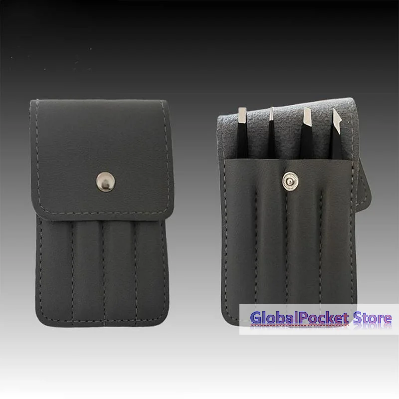 

[TG823]Stainless Steel Angled Tweezers 4pcs Set For Removing Gray Hair Beard Eyebrows Beauty Tools
