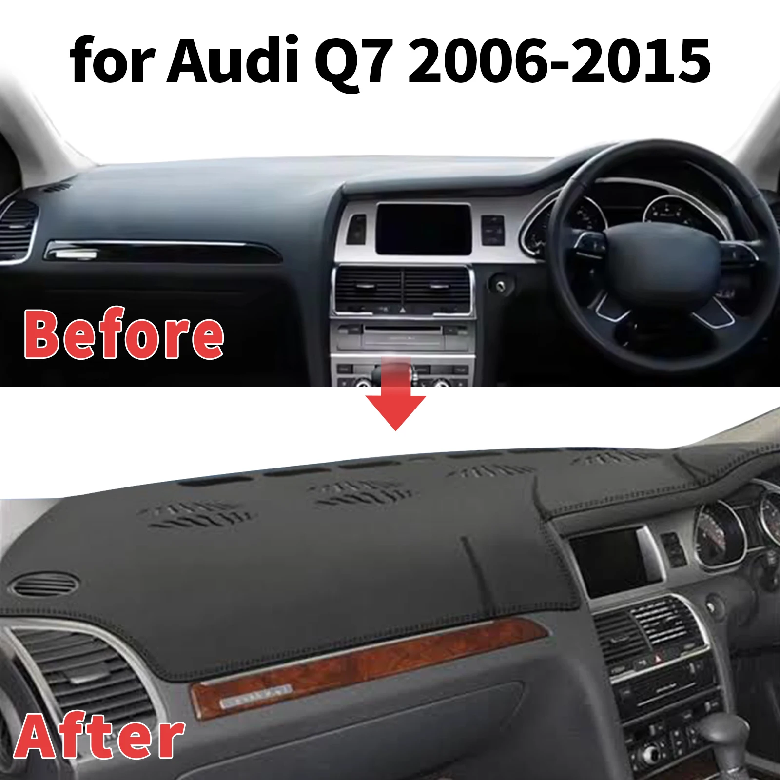 for Audi Q7 2006 2007 2008-2015 Dashboard Cover Sun Shade Protector Dashmat Anti-Glare UV Block Carpet Mat Automotive Dash Mat