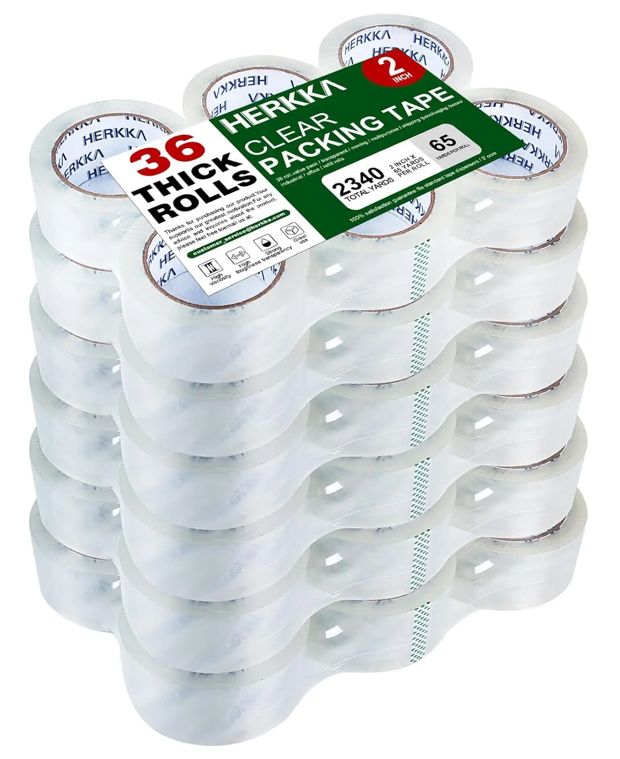 

Clear Packing Tape, 36 Rolls Heavy Duty Packaging Tape for Shipping Packaging Moving Sealing, Thicker Clear Packing Tape
