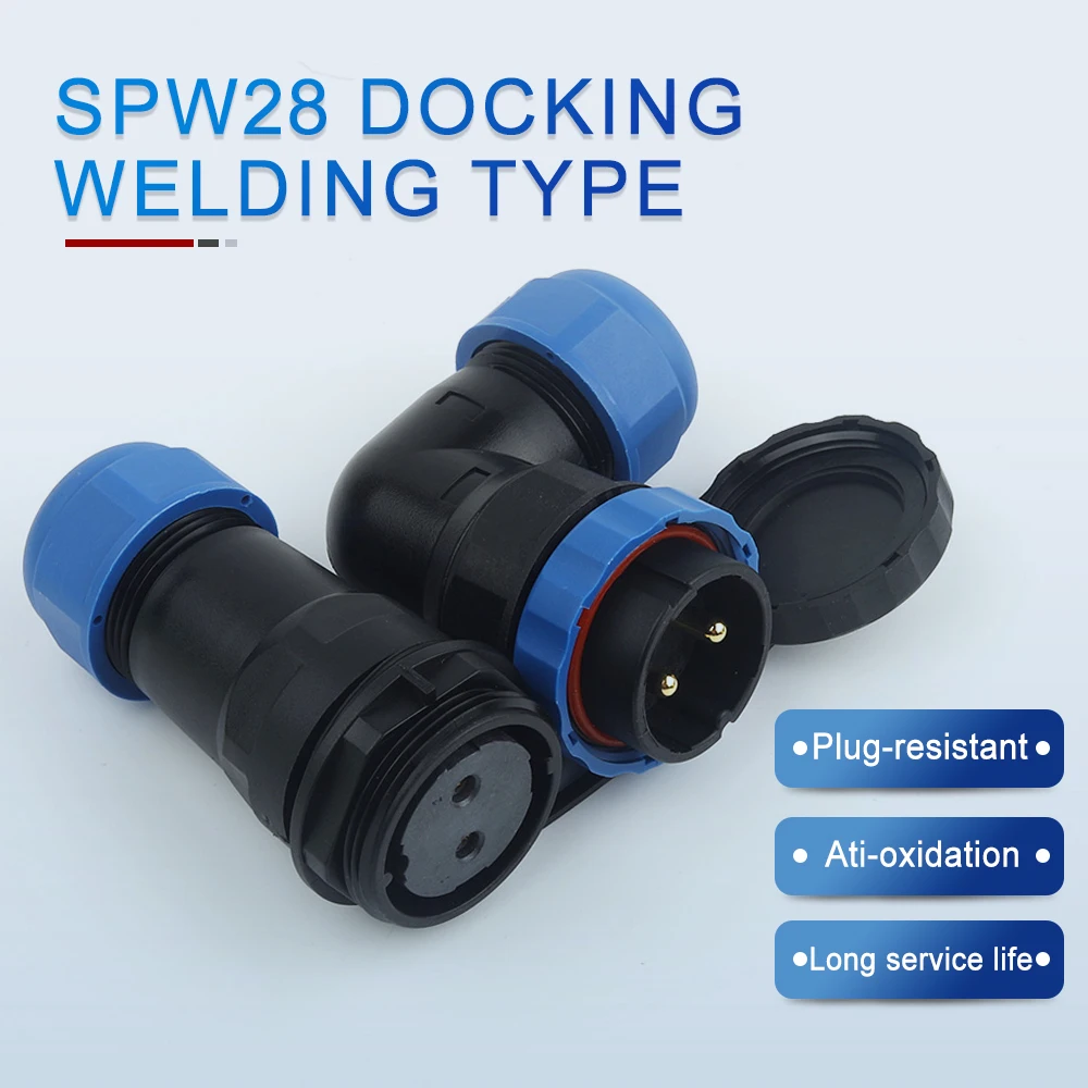 

SP28 Elbow Docking Type Connector IP68 Waterproof Male Female Set Welding Industrial Aviation Plug Socket Multipolar Connectors