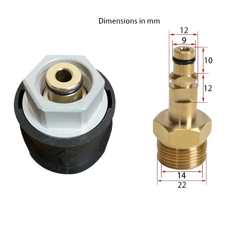 

High Pressure Washer Hose Adaptor Connect With Car Washer Outlet Adaptor And Hose Fo Karcher Change M22-14MM Connect