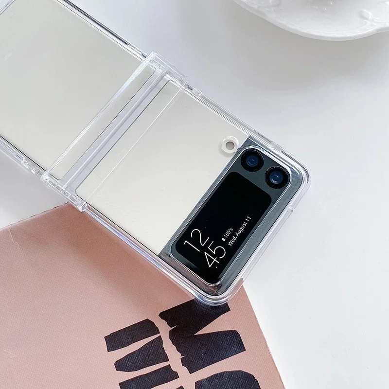 투명 하드 PC 힌지 프로텍터, 완전 보호 폰 케이스, 삼성 갤럭시 Z 플립 3 4 5G 용 충격 방지 커버