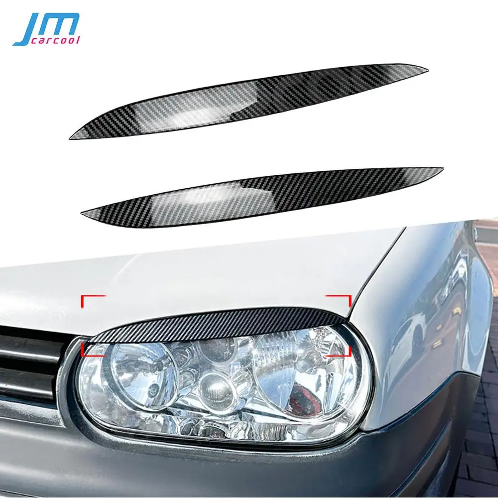 

ABS Carbon Look Car Headlight Eyebrow Eyelids Cover Trim for Volkswagen VW Golf 4 MK4 1997-2006 Decoration Sticker Accessories