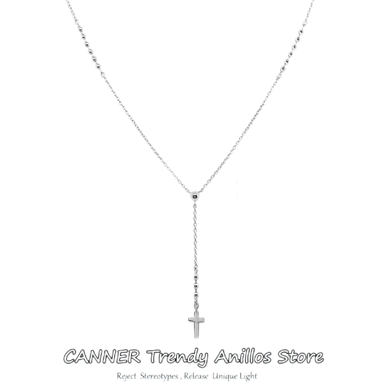 CANNER 925 Sterling Silver Charming Chocker Necklace Personality Y-Shape Pendant Gold Color Necklaces For Women Wedding Jewelry