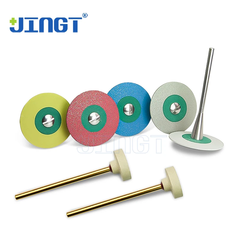 JINGT Dental 26mm Rubber Diamond Polish For Zirconia Grinding Head HP Dentist Tools Laboratory Coarse Medium Fine Grit