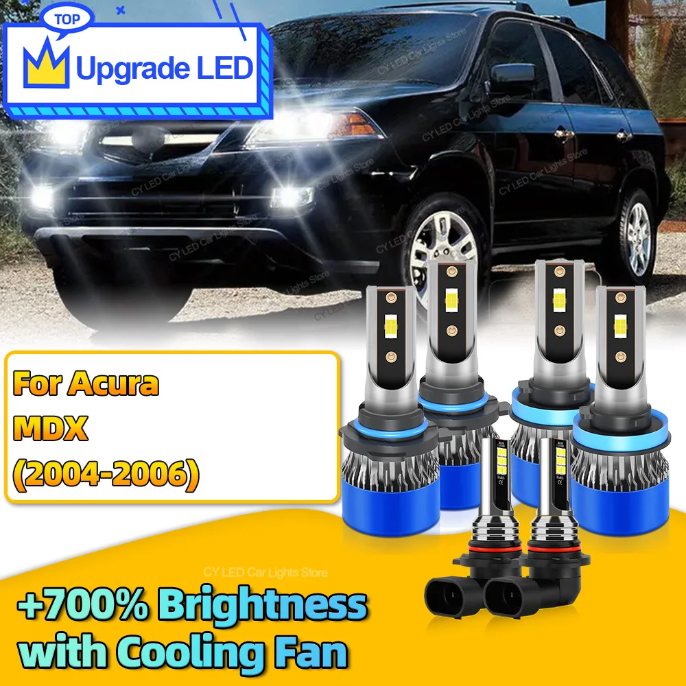 

6Pcs 30000LM Canbus Car LED Headlights Bulb HB3 H11 9145 Auto Fog Lights Lamp For Acura MDX 2004 2005 2006 6000K CSP CHip