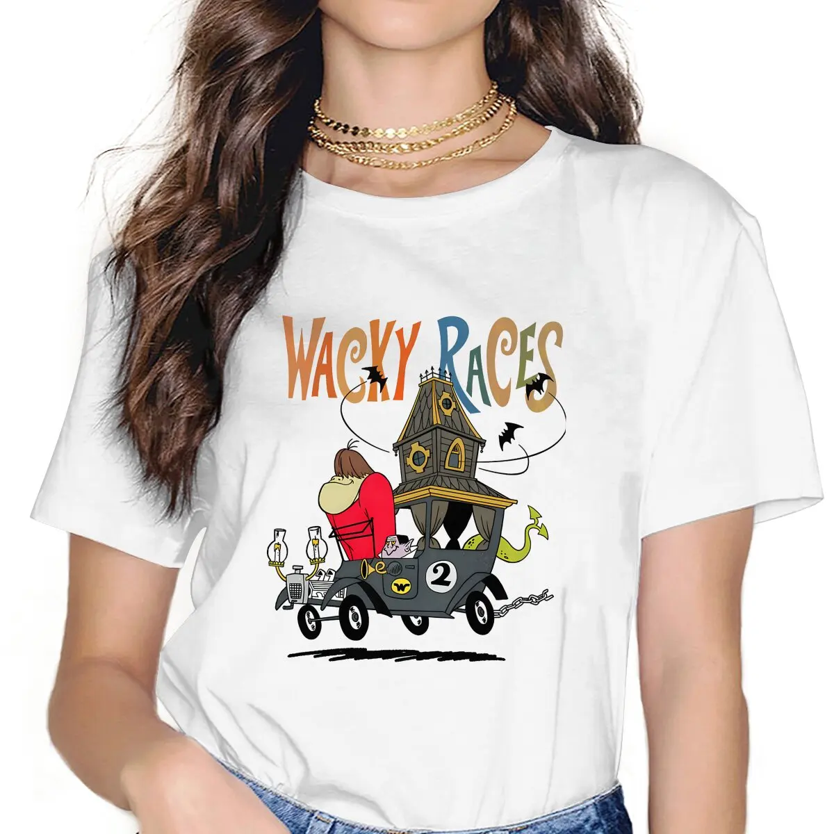 Distinctive TShirt For Girls Muttley Wacky Races Y2k Tees Fashion Female Polyester T Shirt Basic Summer