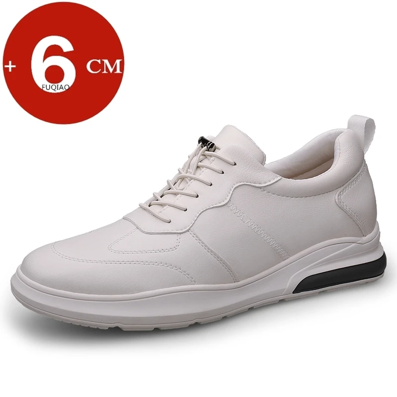 

Мужские невидимые туфли, увеличивающие рост 6 см, спортивные повседневные кроссовки-лифты из натуральной кожи с дизайном на резинке