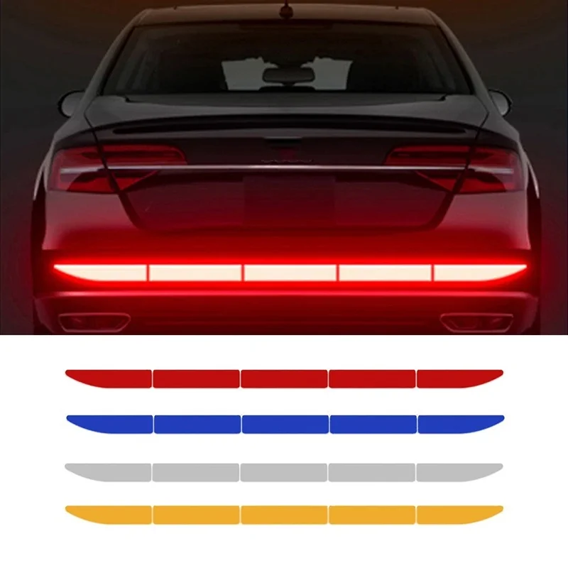 Reflective Car Bumper Safety Warning Sticker Anti Collision Warning Reflective Sticker For Automobile Trunk Exterior Accessories