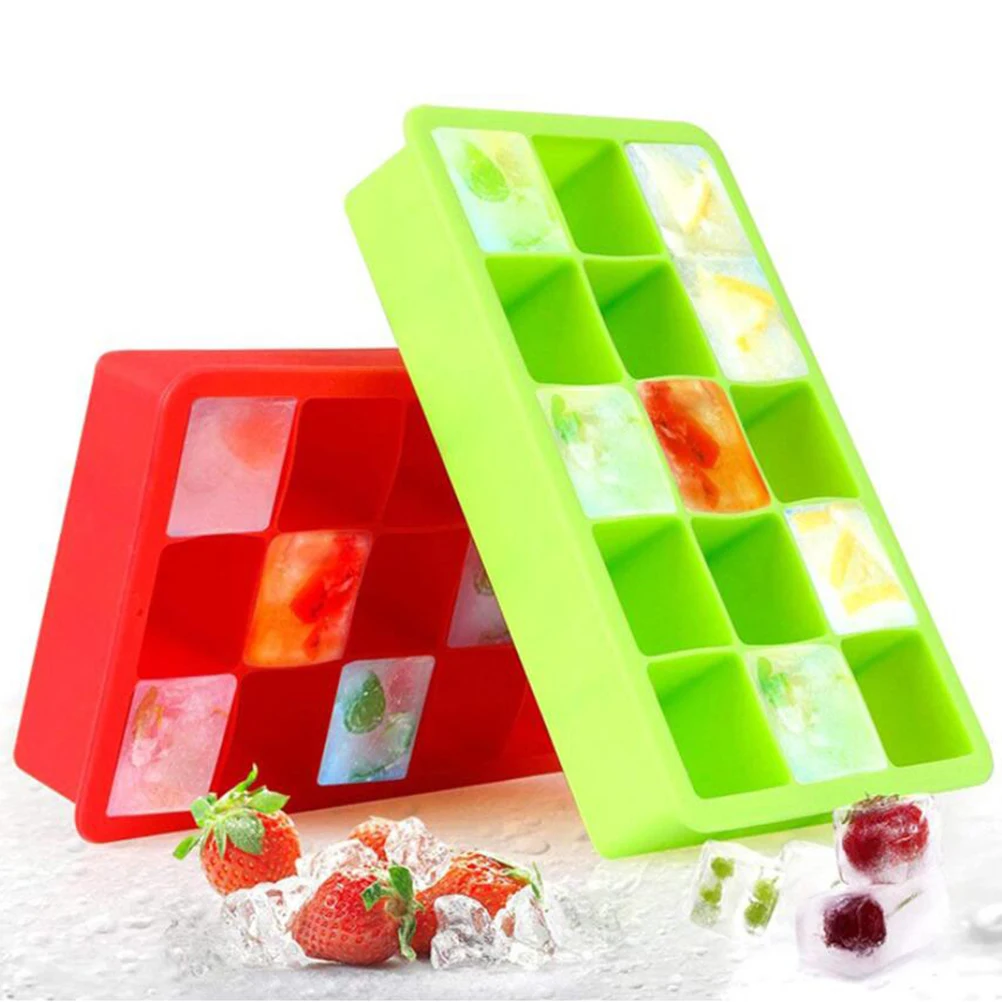 

Silicone Ice Cube Mold 15-Cavity DIY Maker for Treats Yogurt Popsicle Desserts Kitchen Gadgets Blue
