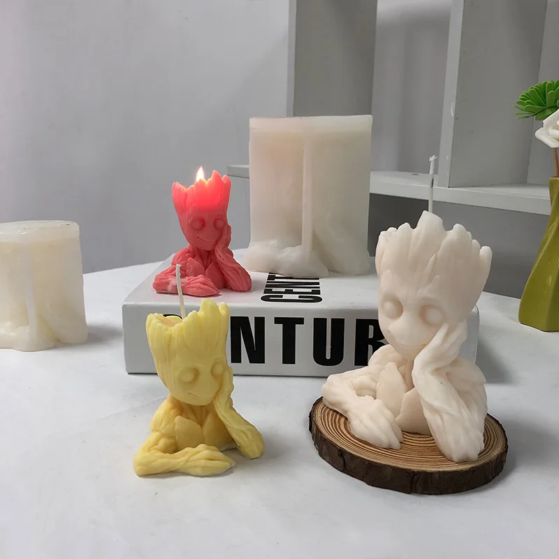 Albero uomo Gromit candela stampo in Silicone gesso forma intaglio arte aromaterapia gesso decorazione della casa stampo regalo di nozze fatto a mano